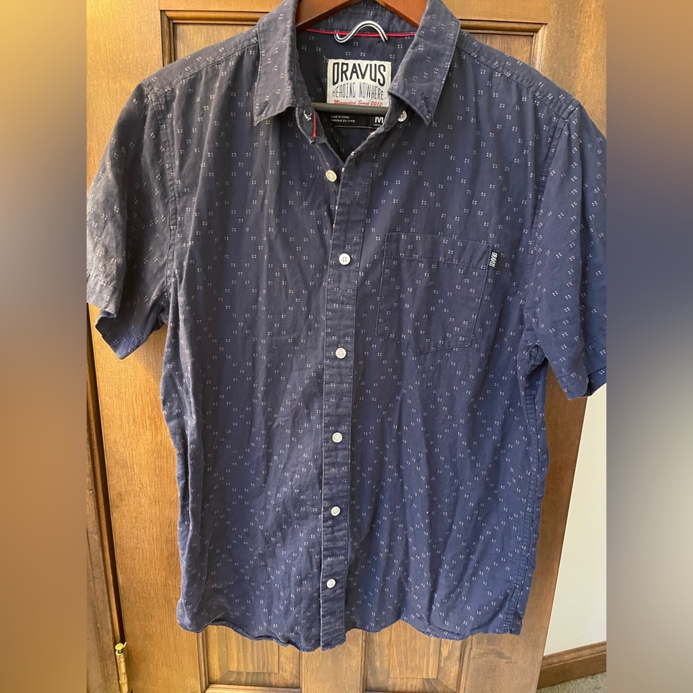 Oravus Blue Short Sleeve Button Down Medium